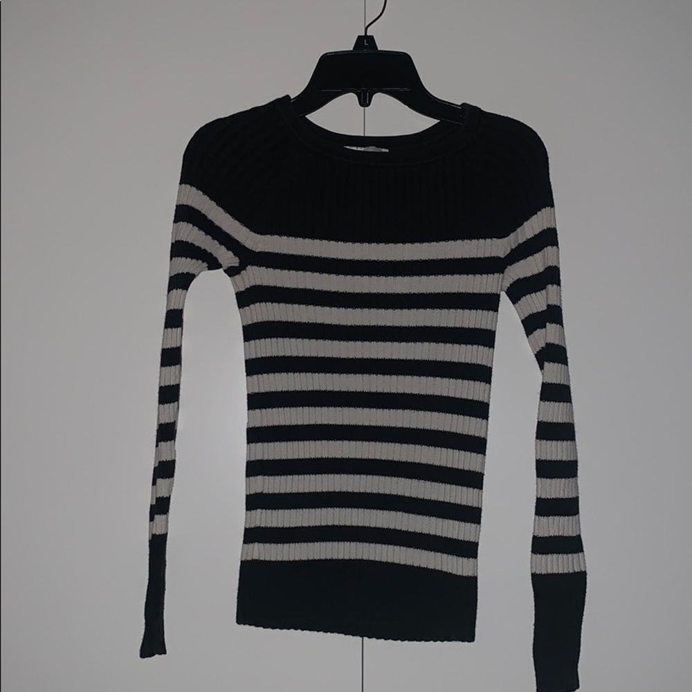 Black /White striped sweater